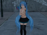 MMD Cabelo Azul Babe Perfurado Mamilos Brinquedos Sexuais
